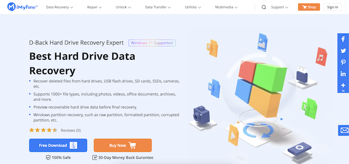 iMyFone D-Back Hard Drive Recovery expert Homepage