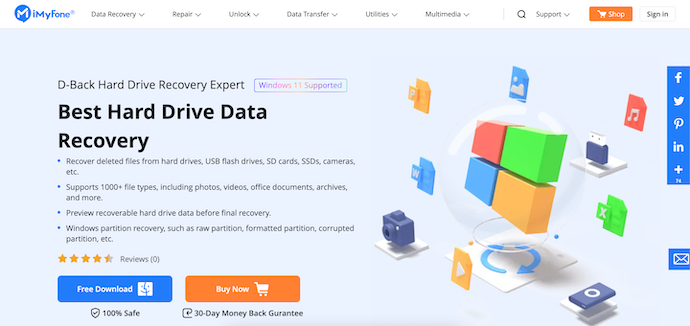 iMyFone D-Back Hard Drive Recovery expert Homepage