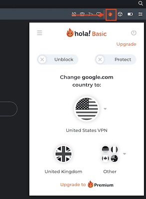 Hola VPN extension