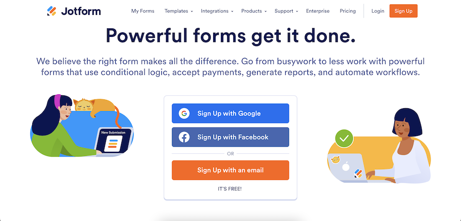 JotForm Homepage