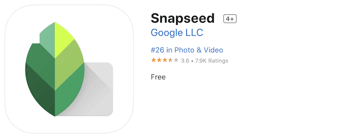 Snapseed download page