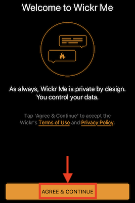 Agree the terms in Wickr Me