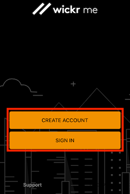 Create Account in Wickr Me