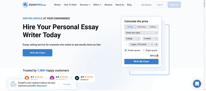 EssayPro Homepage