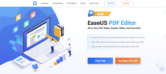 EaseUS PDF Editor Homepage
