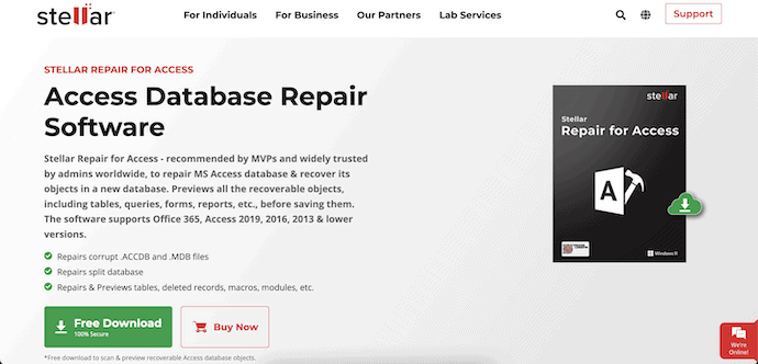 Steller Access Database Repair Homepage