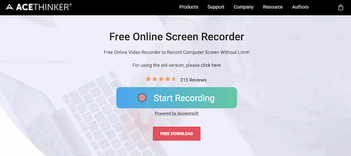 AceThinker Screen Recorder homepage