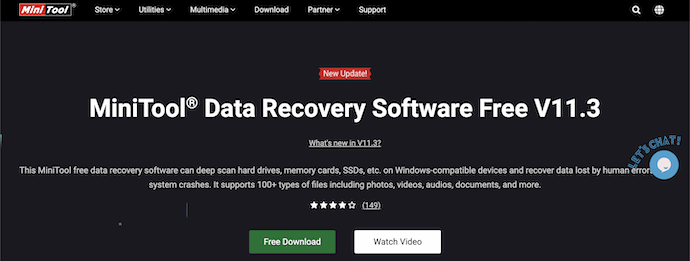 MiniTool Data Recovery Homepage