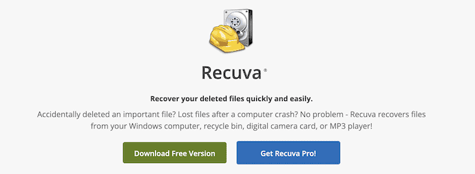Recuva Homepage