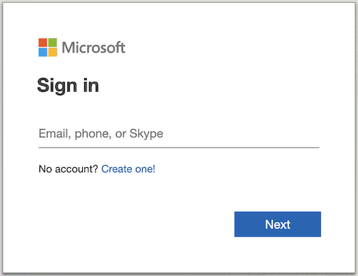 Log in to OneNote