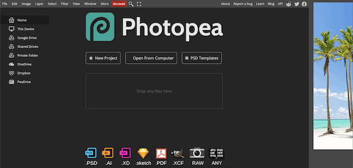 Photopea Homepage
