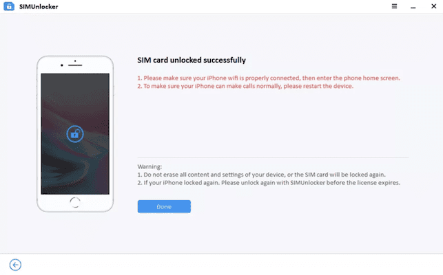 Remove iPhone SIM lock successfully - iToolab