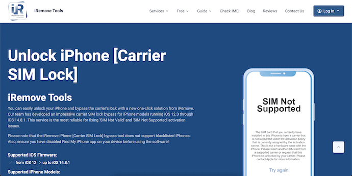 iRemove Tools Unlock iPhone Homepage