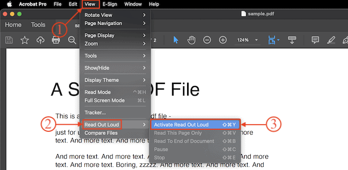 Activate Read Out Loud on Adobe Acrobat DC