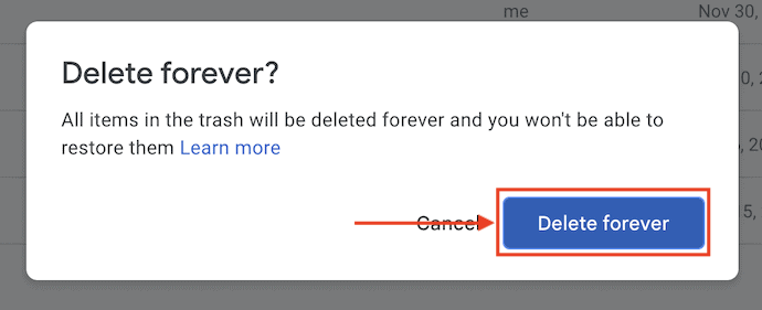 Delete Forever in Google Drive