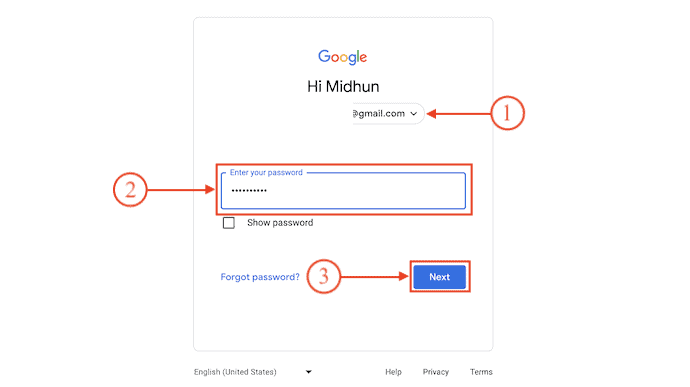 Gmail Login Page