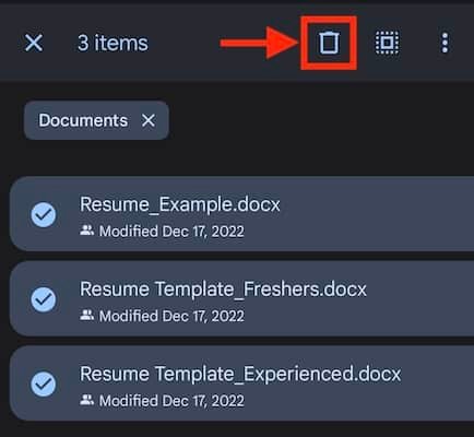 Move to Bin option in Google Drive