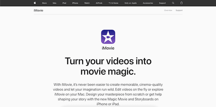 iMovie Homepage