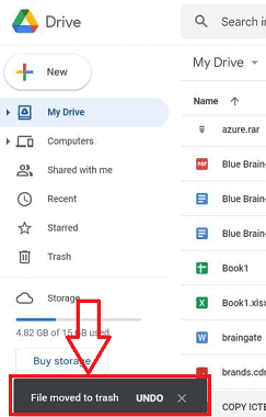 Deleted Message in Google Drive