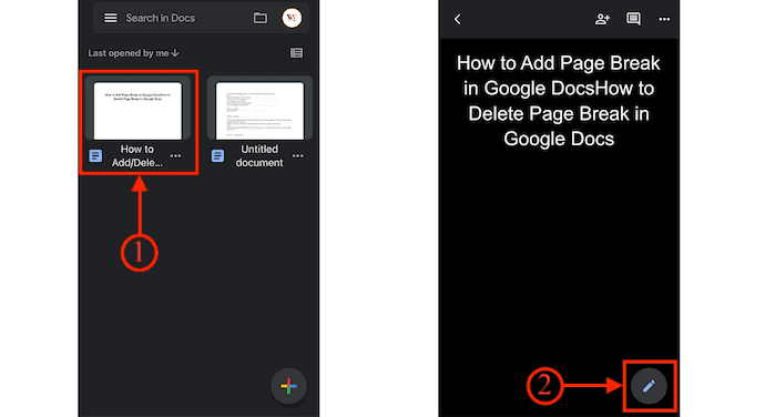 Enter edit Mode in Google Docs on iOS