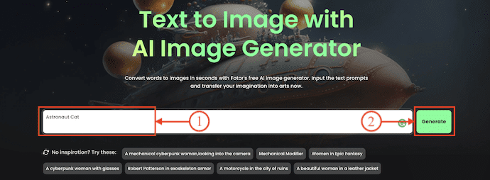 Describe Image in Fotor AI image generator