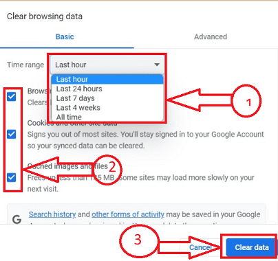 Clear cache process 