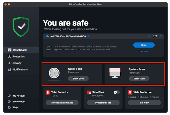 Scan Types in Bitdefender