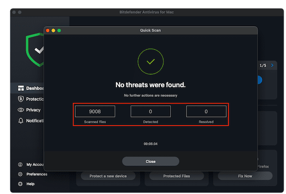 Bitdefender Scan Report