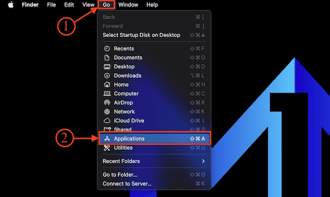 Applications option in Mac