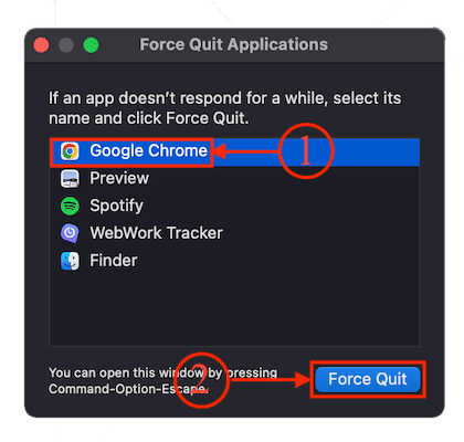 Force quit applications Window