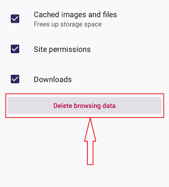 Delete browsing data icon