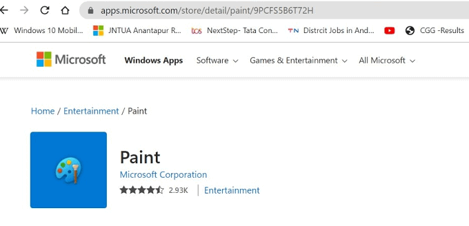 Paint webpage