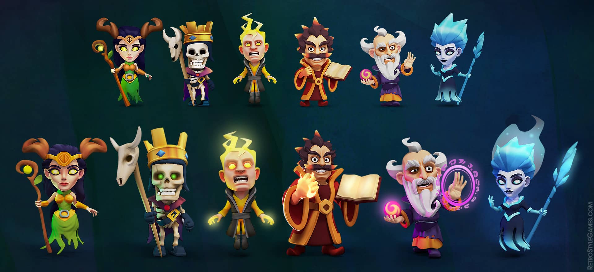 3d mobile characters sheet in the style of Clash Royale.jpg