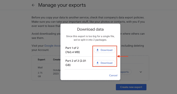 Download Data from Gmail