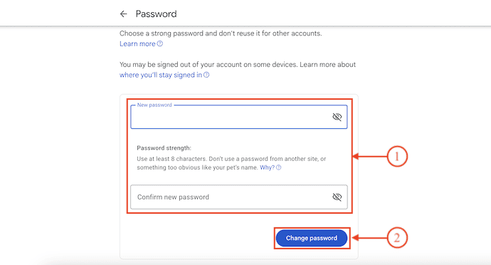 Change Password in Gmail