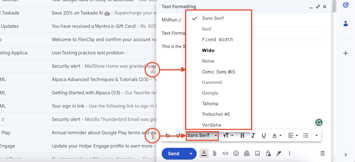 Fonts in Gmail