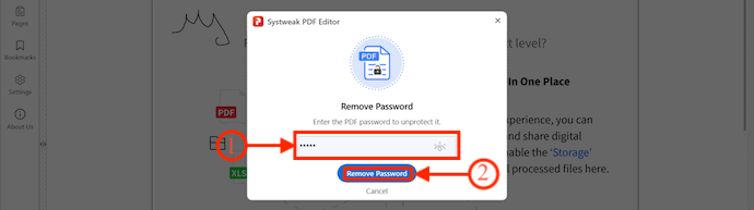 Remove PDF Password using SysTweak PDF Editor