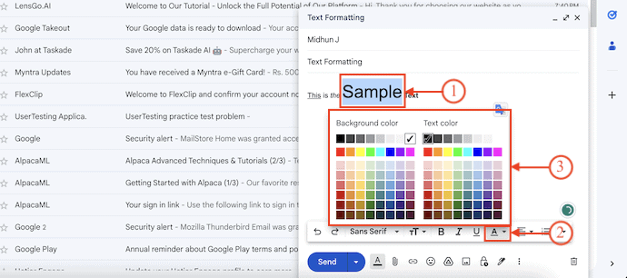 Text Color in Gmail