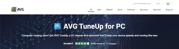 AVG TuneUp for Pc Homepage