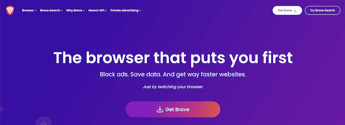 Brave Browser Homepage