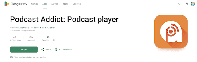 Podcast Addict Homepage