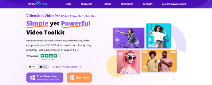 VideoSolo Video Converter Homepage