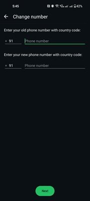 Change WhatsApp Number